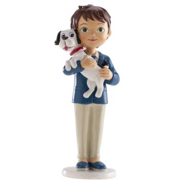 Figurine Communion - Garçon et chien