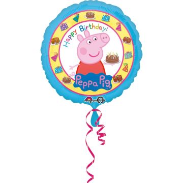 Ballon Alu Rond - Peppa Pig Happy Birthday (43cm)