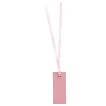 Marque-place rectangle avec ruban - Rose