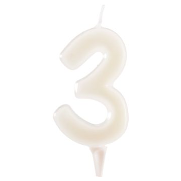 Candle Number 3 Fluorescent (6cm)