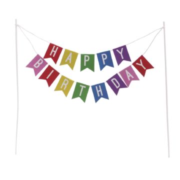 Kuchendekoration - Happy Birthday-Girlande
