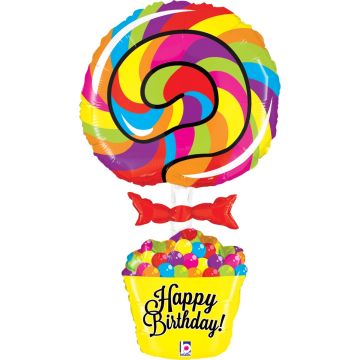Ballon alu - Happy Birthday Sucette