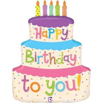 Alu-Ballon - Happy Birthday Kuchen
