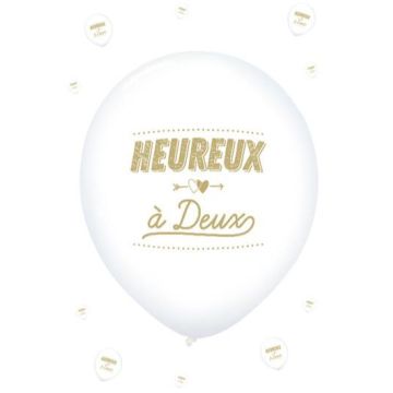 Luftballons "Heureux à deux" (6 Stück)