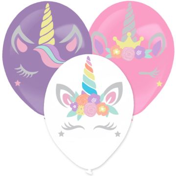 Latex balloons - Unicorn to personalize (3pcs)