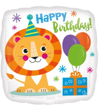 Alu balloon - Lion Happy Birthday