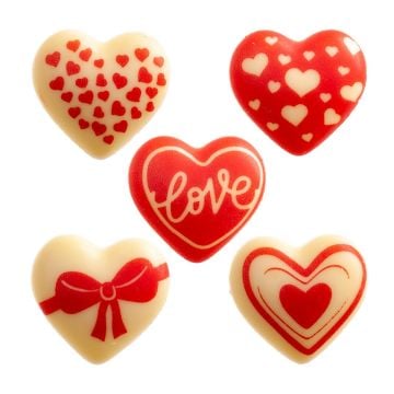 Assortiments coeur en chocolat blanc (5pcs)