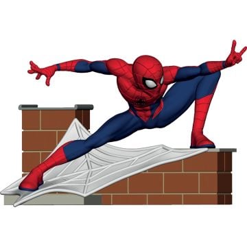 Spiderman-Figur auf seinem Netz (8cm)