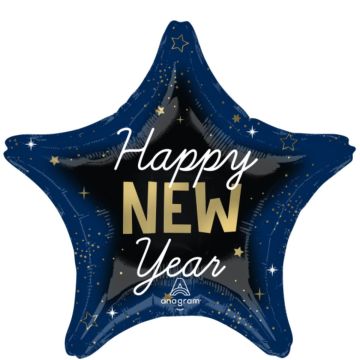 Aluminium star balloon - Happy New Year
