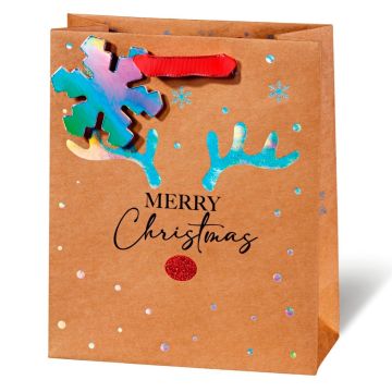 Geschenktüte - Merry Christmas - Kraft