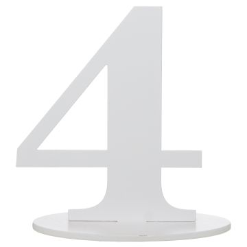 White Number Table Marker 4