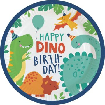 Plates - Happy Dino Birthday (8pcs)