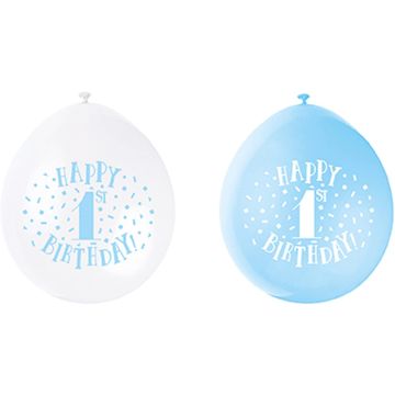 Balloons 1st Birthday Blue (10pcs)