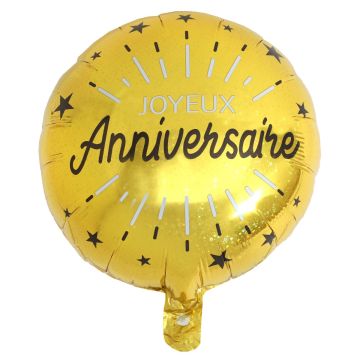 Luftballon Happy Birthday Golden 45cm