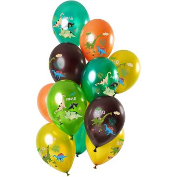Latex balloons - Dino Roars - 33cm (12pcs)