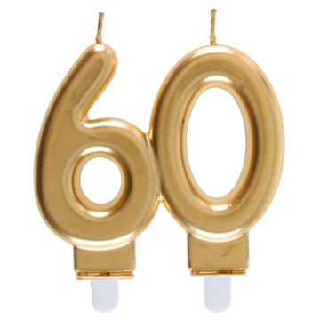 Candle Number 60 - Gold (9cm)