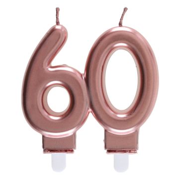 Candle Number 60 - Pink gold (9cm)