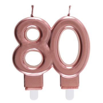 Candle Number 80 - Pink gold (9cm)