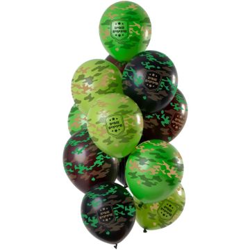  Latex balloons - Camouflage - 33cm (12pcs)