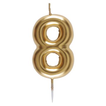 Candle Number 8 - Gold (9cm)