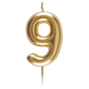 Candle Number 9 - Gold (9cm)