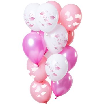 Latex balloons - It's a Girl - 33cm (12pcs)