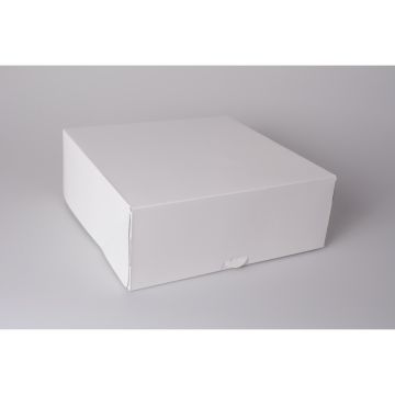 White pie box, 2 parts, W 40 x D 40 x H 12 cm