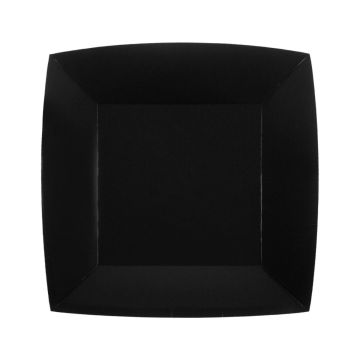 Black square plates 18cm (10pcs)