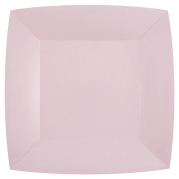 Square plates Light pink 23cm (10pcs)