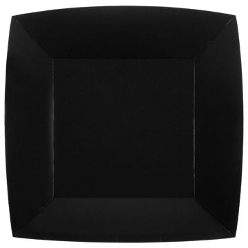 Assiettes carrées Noires 23cm (10pcs)