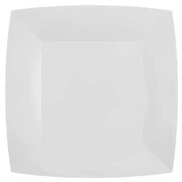 Square Plates White 23cm (10pcs)