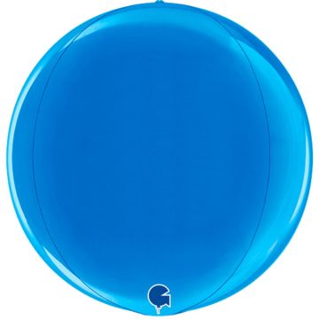 Globe 4D Alu Balloon - Royal Blue (38cm)
