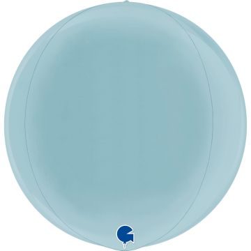 Alu-Ballon Globe 4D - Pastellblau (38cm)