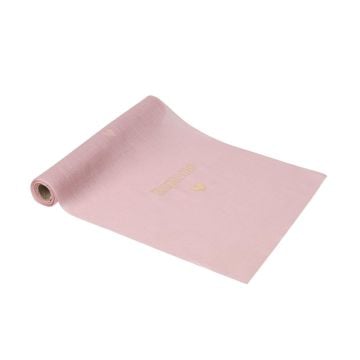 Chemin de table - Baptême Mousseline Rose