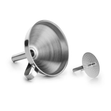 Stainless steel funnel with filter - 10 cm