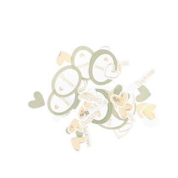 Confettis Baptême Vert de Gris