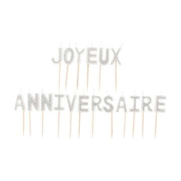 Kerzen Frohe Geburtstag Silber