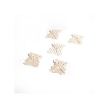 Labels - Teddy Bear - Linen and white (10pcs)