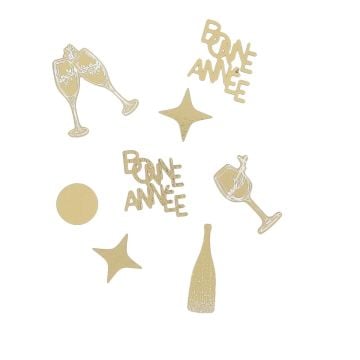 Confettis en bois - "Bonne Année"