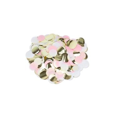 Confettis Rond - Rose Blanc Or 3cm