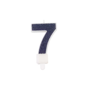 Candle Number Navy Blue 7