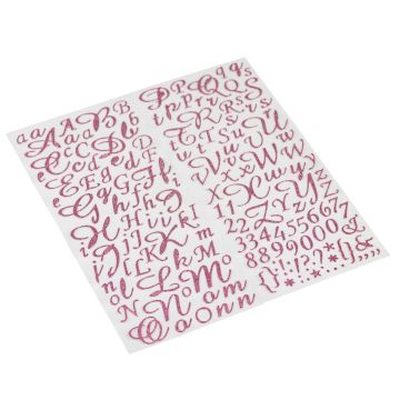 Alphabet stickers Pink 0.8 to 2cm (167pcs)