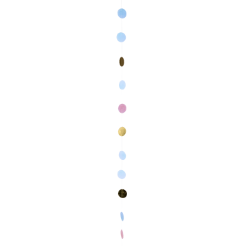 Blue Pink Gold Circle Garland (3pcs)