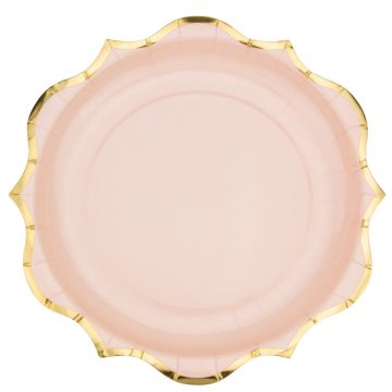 Plates Roses and gold 23cm (8pcs)