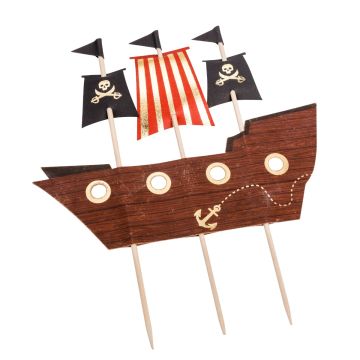 Dekoration Piratenschiff auf Spießen