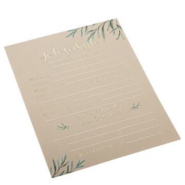 Retirement Greeting Cards Olive and Gold Leaves (8pcs)