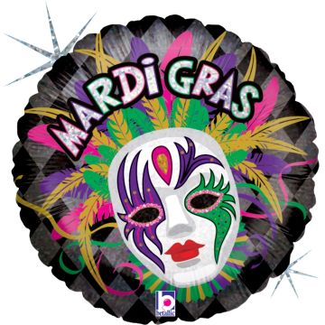 Ballon alu - Mardis Gras mask