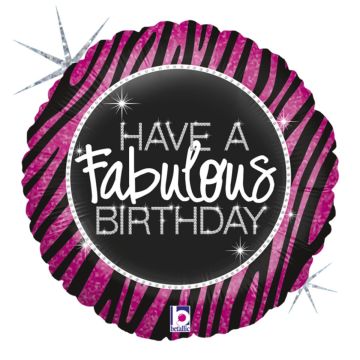Round Aluminium Balloon - Have a Fabulous Birthday (46cm)