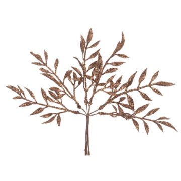 Branches de feuilles pailletées - Chocolat (6pcs)