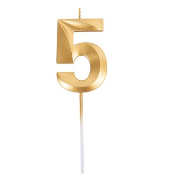 Candle Number - Gold - 5 (7cm)